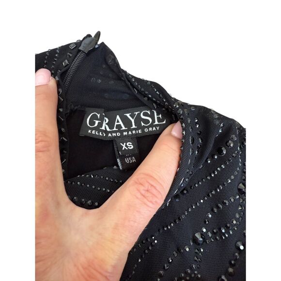 Grayse Kelly And Marie Gray Whimsy Goth Punk Sheer Sequin Witchy Designer Top XS - Picture 10 of 14